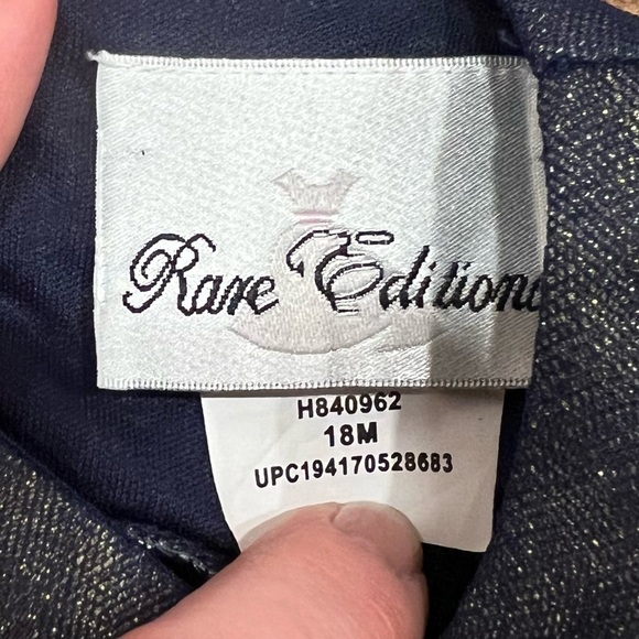 Bundle of 2 Rare Editions Girls Babydoll Sparkle Dresses Unicorns Size 12M - Picture 3 of 6